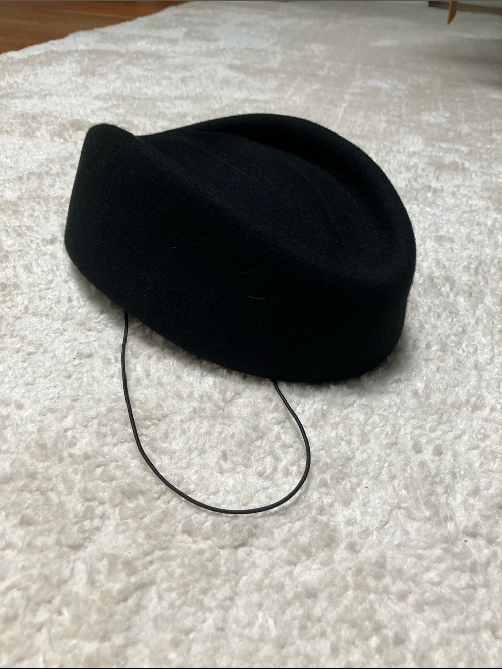 Sur la Tete Black wool cadet cap